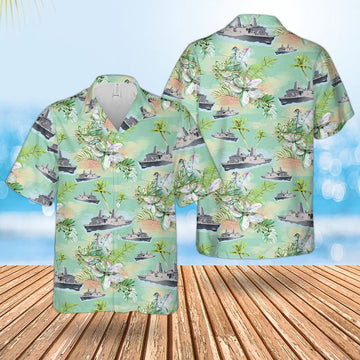 Us Navy Hawaiian Shirt, US Navy USS Green Bay (LPD-20) Hawaiian Shirt, Military Hawaiian Shirt