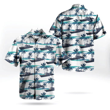 Us Navy Hawaiian Shirt, US Navy USS Gridley DDG-101 Destroyer Hawaiian Shirt, Military Hawaiian Shirt