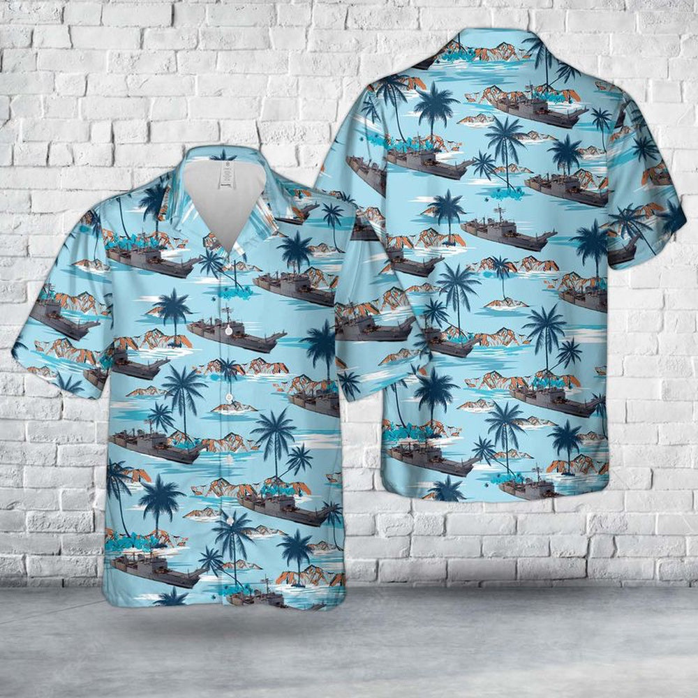 Us Navy Hawaiian Shirt, US Navy USS Harlan County (LST-1196) Hawaiian Shirt, Military Hawaiian Shirt
