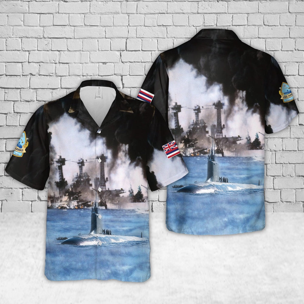 Us Navy Hawaiian Shirt, US Navy USS Hawaii (SSN-776) Hawaiian Shirt, Military Hawaiian Shirt