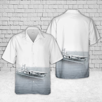Us Navy Hawaiian Shirt, US Navy USS Hornet (CV-8) Yorktown-class aircraft carrier Hawaiian Shirt, Military Hawaiian Shirt
