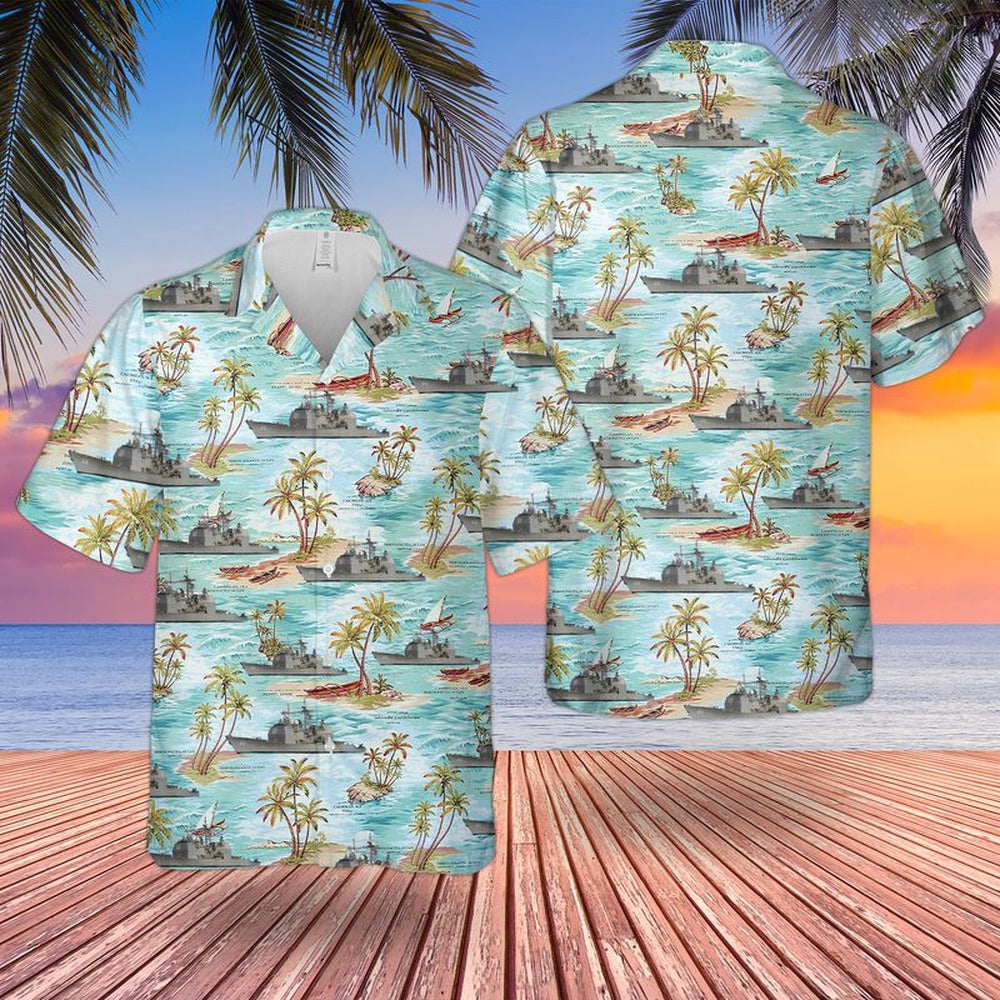 Us Navy Hawaiian Shirt, US Navy USS Hue City (CG-66) Hawaiian Shirt, Military Hawaiian Shirt