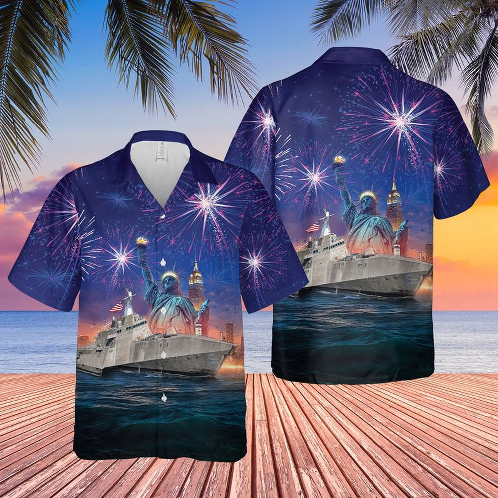 Us Navy Hawaiian Shirt, US Navy USS Independence (LCS-2) Hawaiian Shirt, Military Hawaiian Shirt