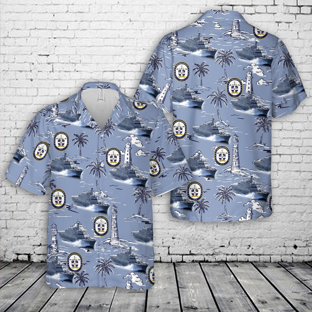 Us Navy Hawaiian Shirt, US Navy USS Indianapolis (LCS-17) Freedom-class littoral combat ship Hawaiian Shirt