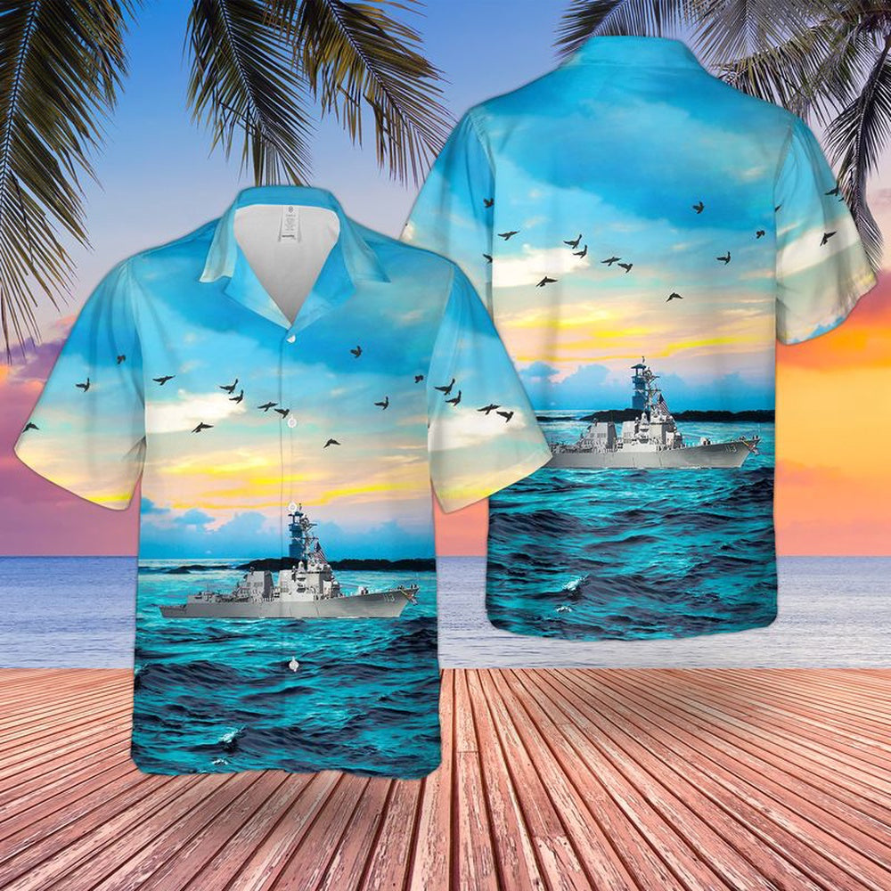 Us Navy Hawaiian Shirt, US Navy USS John Finn (DDG-113) Hawaiian Shirt, Military Hawaiian Shirt