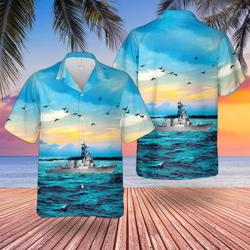 Us Navy Hawaiian Shirt, US Navy USS John Finn (DDG-113) Hawaiian Shirt, Military Hawaiian Shirt