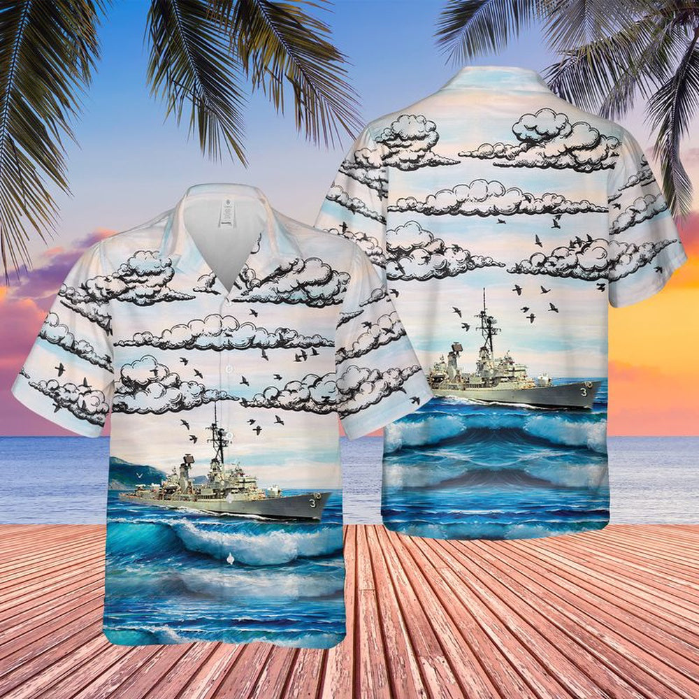 Us Navy Hawaiian Shirt, US Navy USS John King (DDG-3) Hawaiian Shirt, Military Hawaiian Shirt