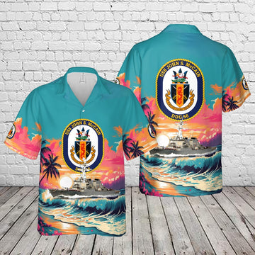 Us Navy Hawaiian Shirt, US Navy USS John S. McCain (DDG-56) Arleigh Burke-class destroyer Hawaiian Shirt
