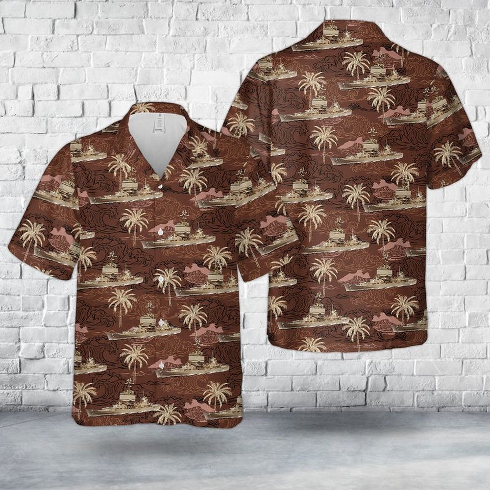 Us Navy Hawaiian Shirt, US Navy USS Long Beach (CLGN-160CGN-160CGN-9) Hawaiian Shirt, Military Hawaiian Shirt