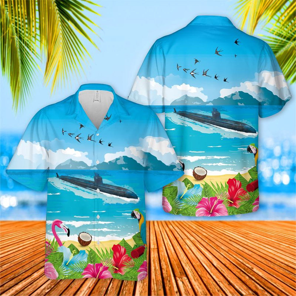 Us Navy Hawaiian Shirt, US Navy USS Los Angeles (SSN-688) Hawaiian Shirt, Military Hawaiian Shirt