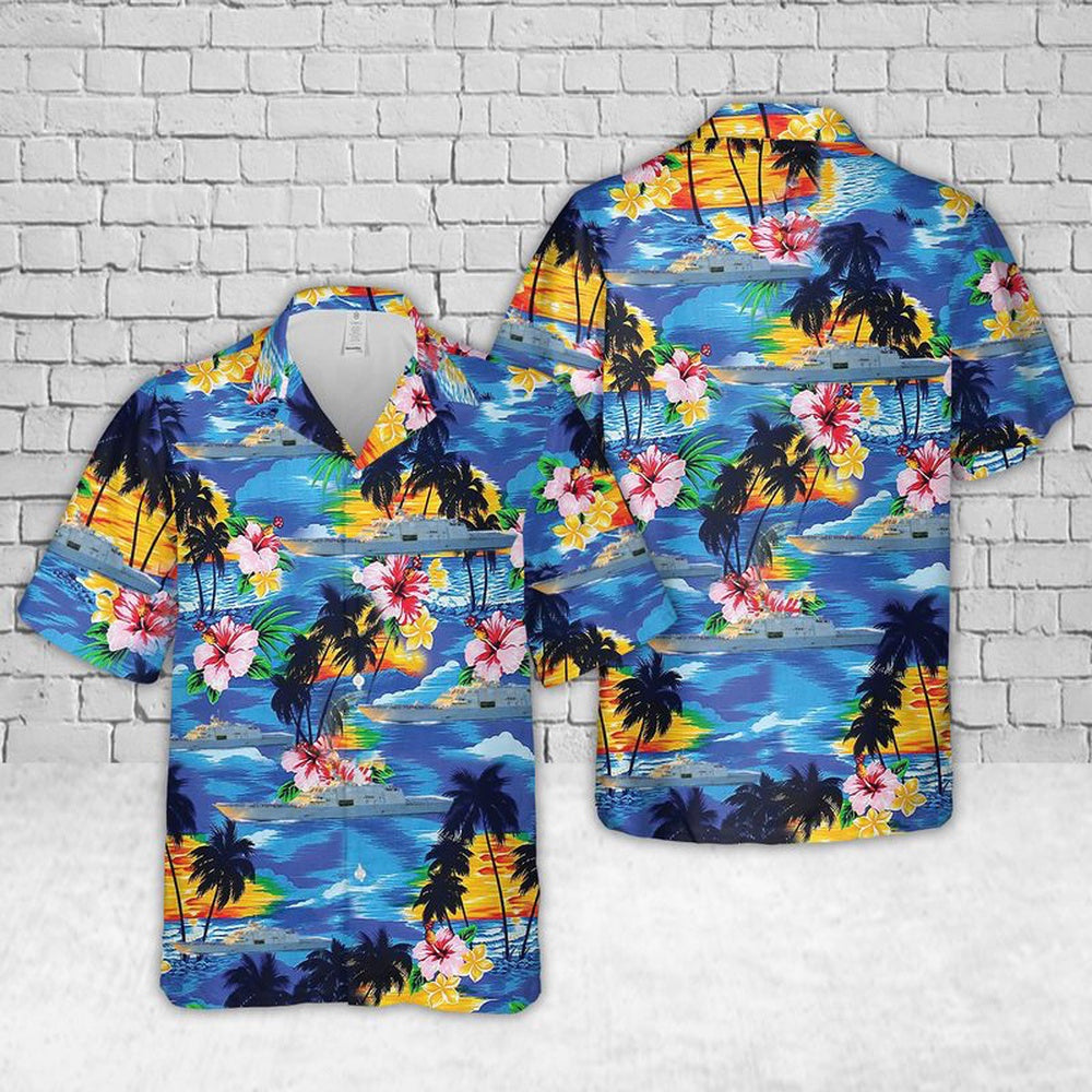 Us Navy Hawaiian Shirt, US Navy USS Milwaukee (LCS-5) Hawaiian Shirt, Military Hawaiian Shirt