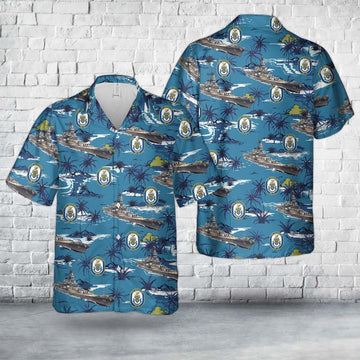 Us Navy Hawaiian Shirt, US Navy USS Missouri (BB-63) Hawaiian Shirt, Military Hawaiian Shirt