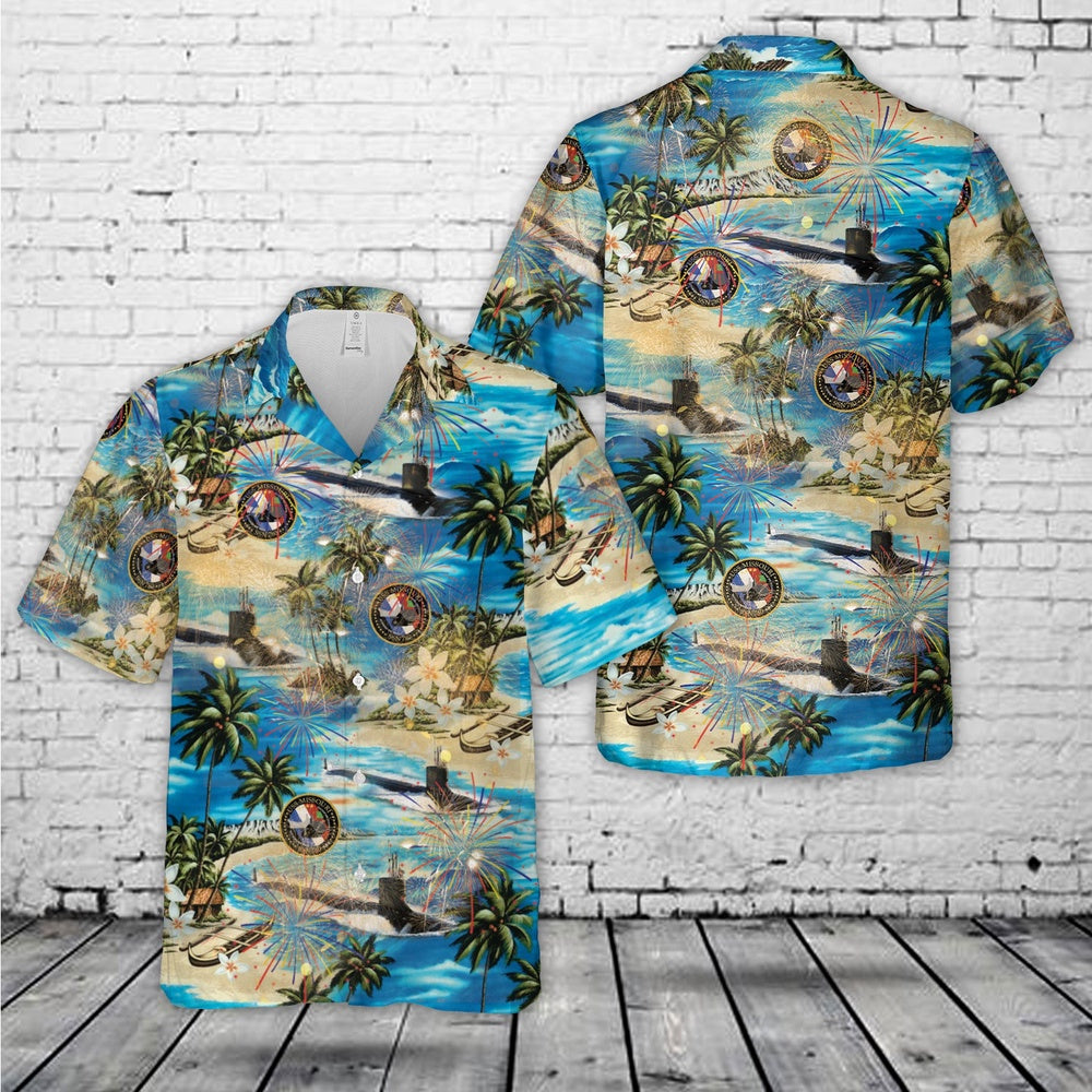 Us Navy Hawaiian Shirt, US Navy USS Missouri (SSN-780), 4th Of July Hawaiian Shirt, Military Hawaiian Shirt