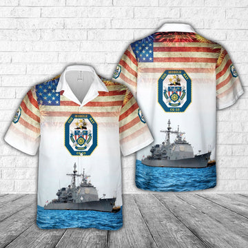 Us Navy Hawaiian Shirt, US Navy USS Mobile Bay (CG-53) Hawaiian Shirt, Military Hawaiian Shirt