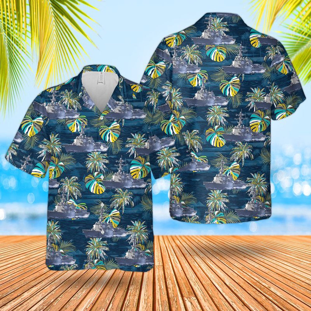 Us Navy Hawaiian Shirt, US Navy USS Mustin (DDG-89) Arleigh Burke-class Destroyer Hawaiian Shirt
