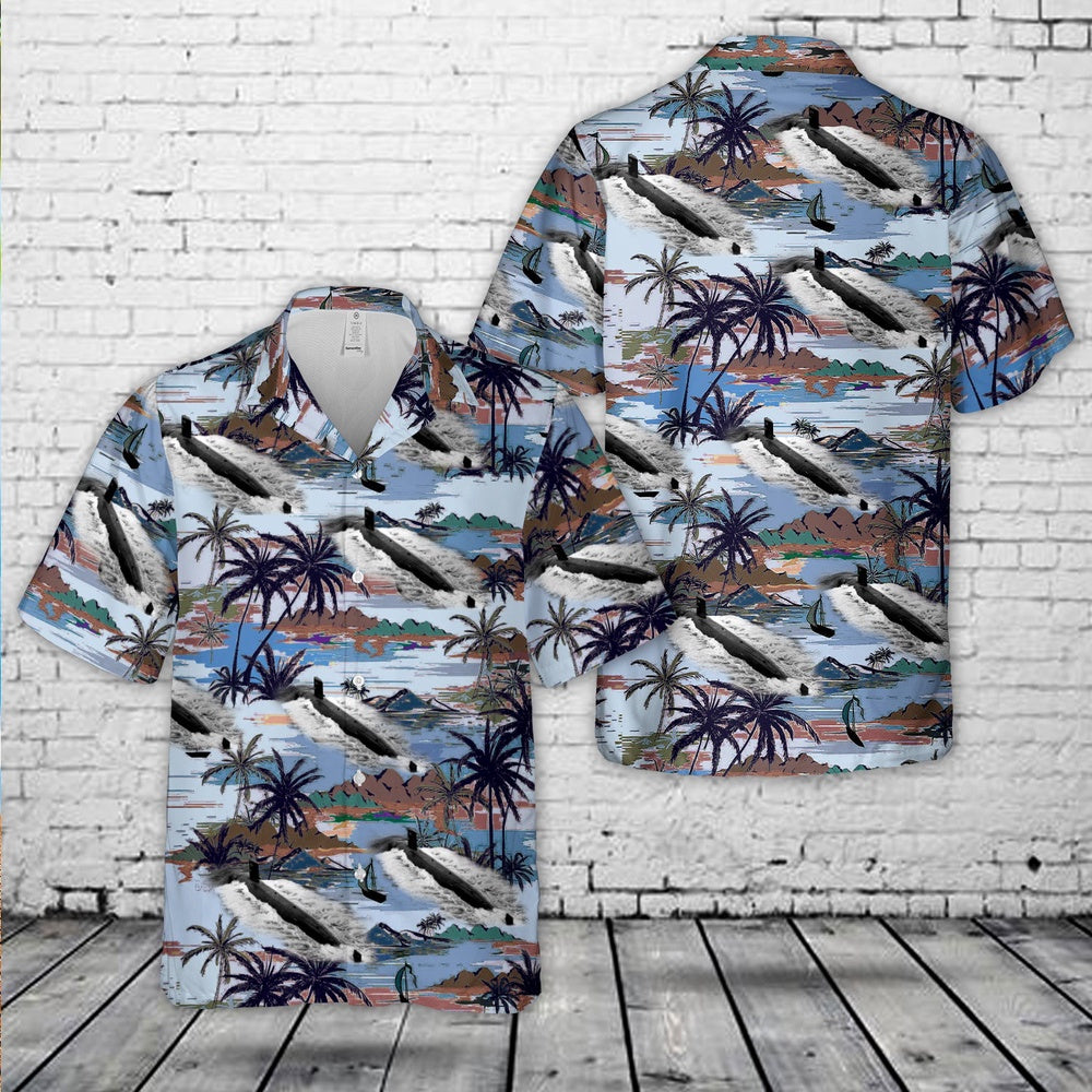 Us Navy Hawaiian Shirt, US Navy USS Narwhal (SSN-671) Hawaiian Shirt, Military Hawaiian Shirt