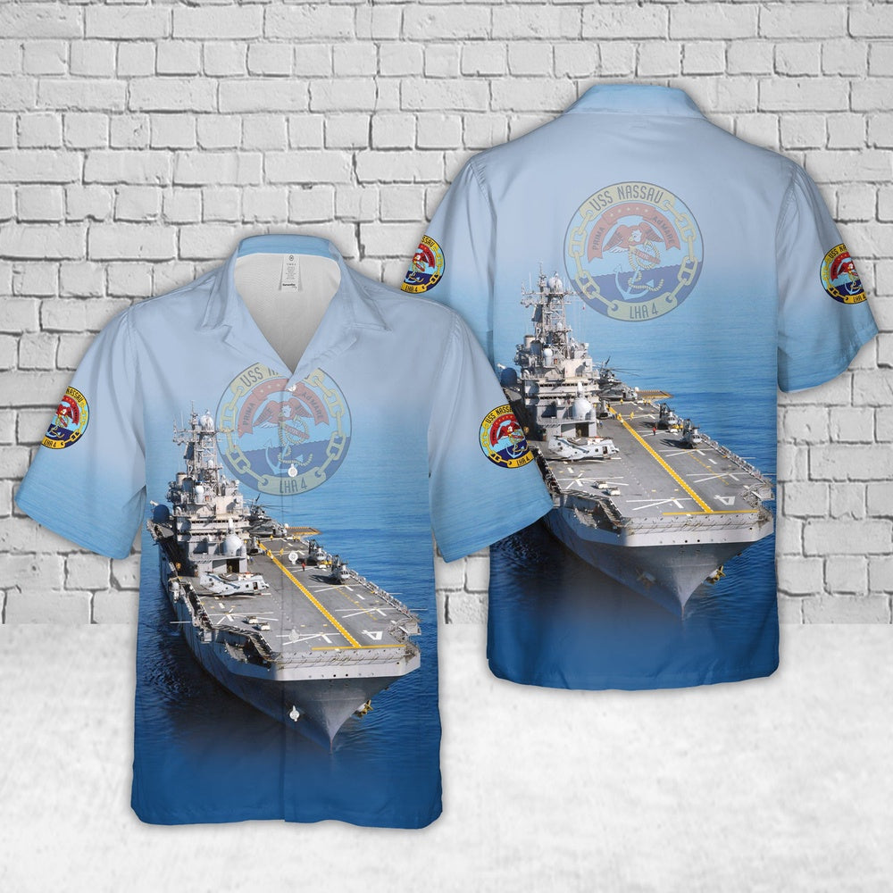 Us Navy Hawaiian Shirt, US Navy USS Nassau (LHA-4) Tarawa-class amphibious assault ship Hawaiian Shirt