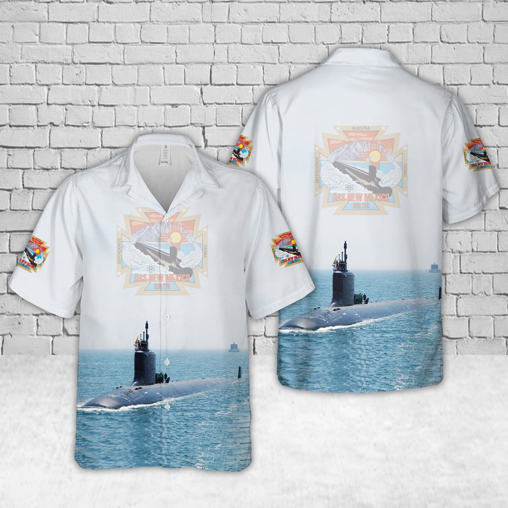 Us Navy Hawaiian Shirt, US Navy USS New Mexico (SSN-779) Hawaiian Shirt, Military Hawaiian Shirt