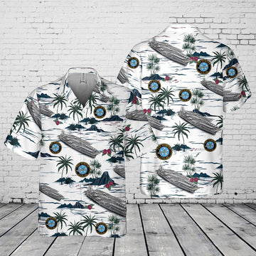 Us Navy Hawaiian Shirt, US Navy USS Nimitz (CVN-68) Pocket Hawaiian Shirt, Military Hawaiian Shirt