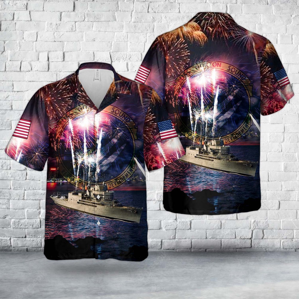 Us Navy Hawaiian Shirt, US Navy USS Norton Sound (AV-11AVM-1), 4th Of July Hawaiian Shirt, Military Hawaiian Shirt