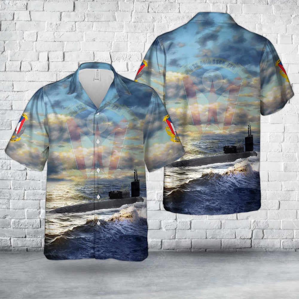 Us Navy Hawaiian Shirt, US Navy USS Ohio (SSGN-726) Ohio-class submarine Guided-missile submarines Hawaiian Shirt