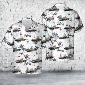 Us Navy Hawaiian Shirt, US Navy USS Peleliu LHA-5 Amphibious Assault Ship Hawaiian Shirt, Military Hawaiian Shirt