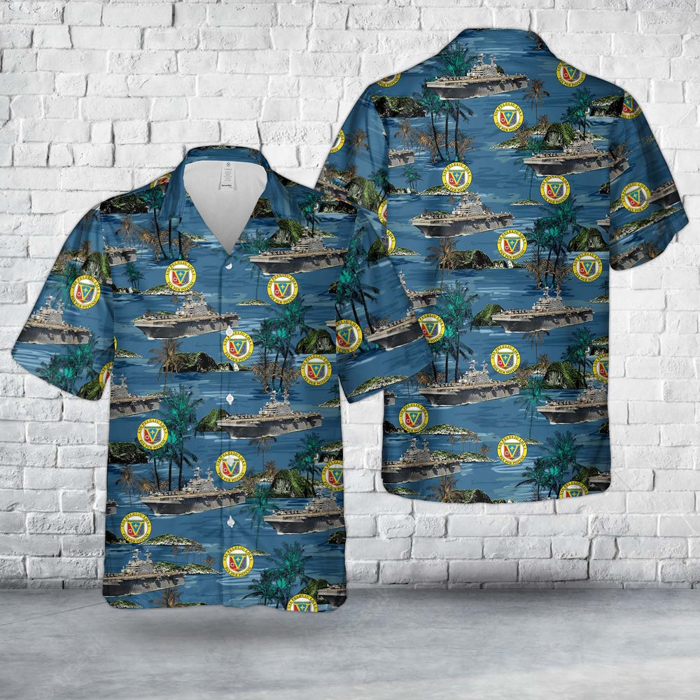 Us Navy Hawaiian Shirt, US Navy USS Peleliu (LHA-5) Tarawa-class amphibious assault ship Hawaiian Shirt
