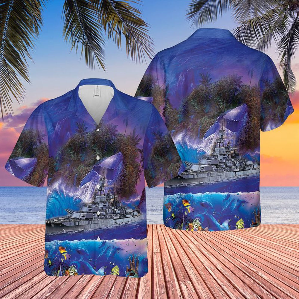 Us Navy Hawaiian Shirt, US Navy USS Pennsylvania (BB-38) Hawaiian Shirt, Military Hawaiian Shirt