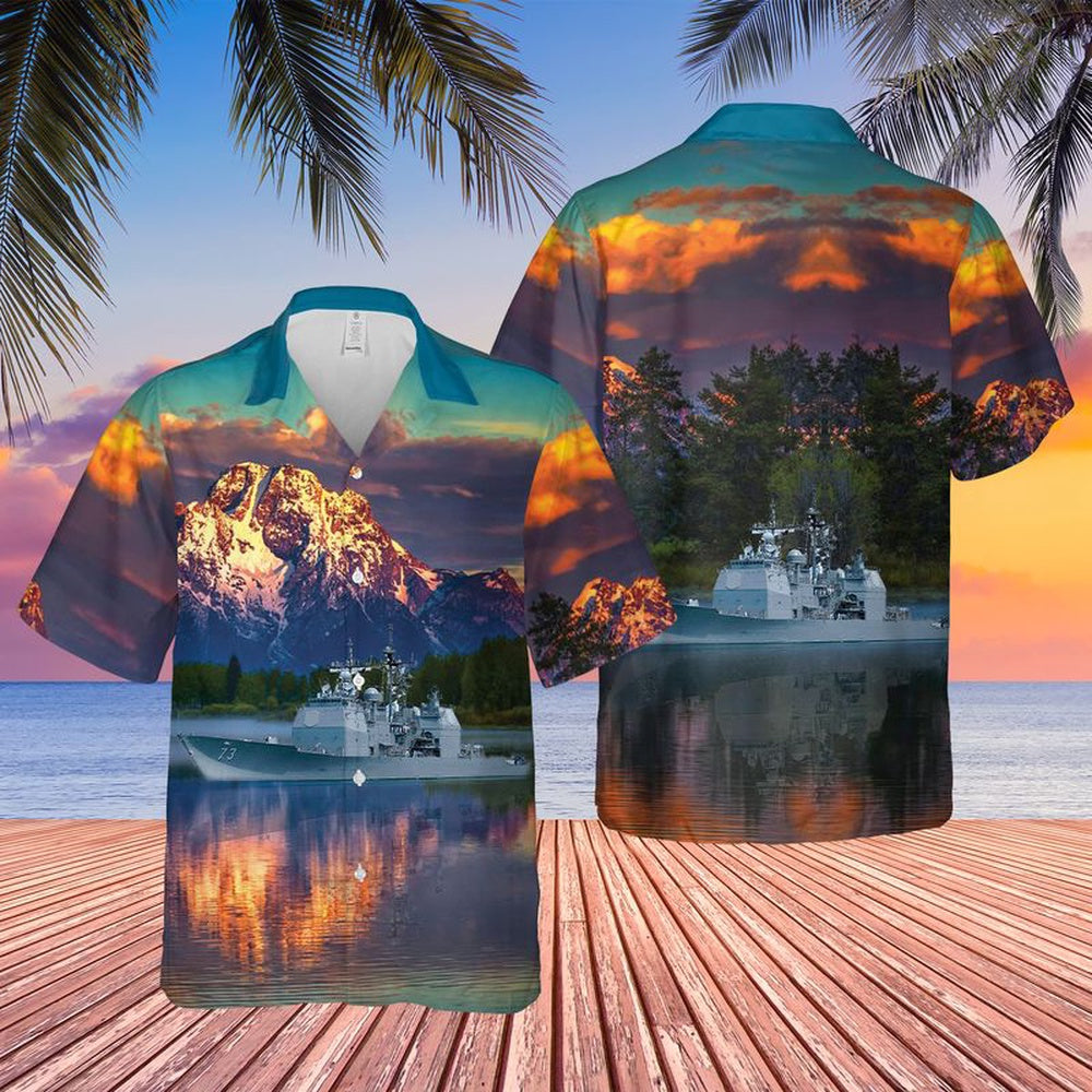 Us Navy Hawaiian Shirt, US Navy USS Port Royal Hawaiian Shirt, Military Hawaiian Shirt