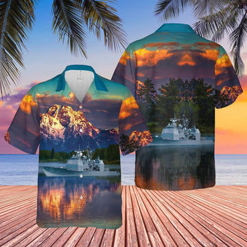 Us Navy Hawaiian Shirt, US Navy USS Port Royal Hawaiian Shirt, Military Hawaiian Shirt