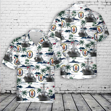 Us Navy Hawaiian Shirt, US Navy USS Ramage (DDG-61) Hawaiian Shirt, Military Hawaiian Shirt