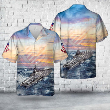 Us Navy Hawaiian Shirt, US Navy USS Ranger (CVCVA-61) Hawaiian Shirt, Military Hawaiian Shirt