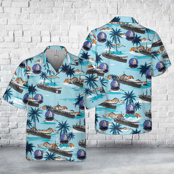 Us Navy Hawaiian Shirt, US Navy USS Saipan (CVL-48) Pocket Hawaiian Shirt, Military Hawaiian Shirt