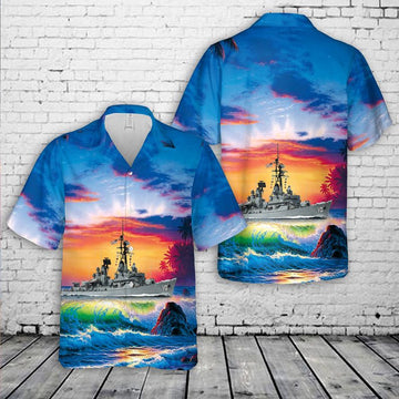 Us Navy Hawaiian Shirt, US Navy USS Sampson (DDG-10) Hawaiian Shirt, Military Hawaiian Shirt