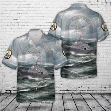 Us Navy Hawaiian Shirt, US Navy USS Sioux City (LCS-11) Freedom-class littoral combat ship Hawaiian Shirt, Military Hawaiian Shirt