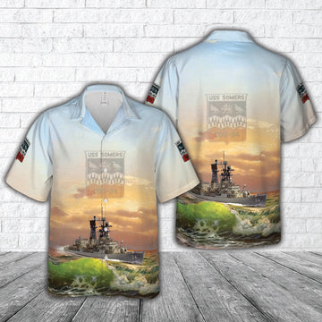 Us Navy Hawaiian Shirt, US Navy USS Somers (DDG-34, ex-DD-947) Hawaiian Shirt, Military Hawaiian Shirt