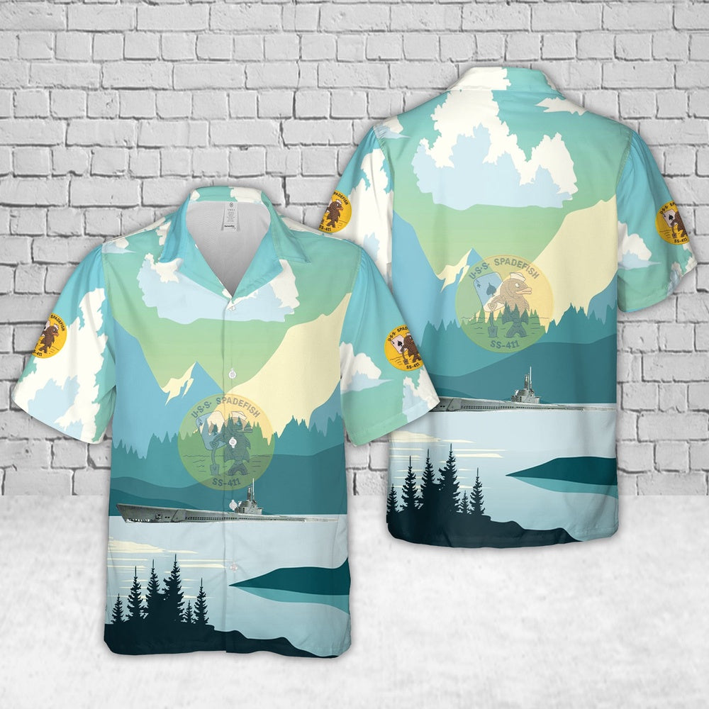 Us Navy Hawaiian Shirt, US Navy USS Spadefish (SSAGSS-411) Balao-class submarine In WWII Hawaiian Shirt, Military Hawaiian Shirt