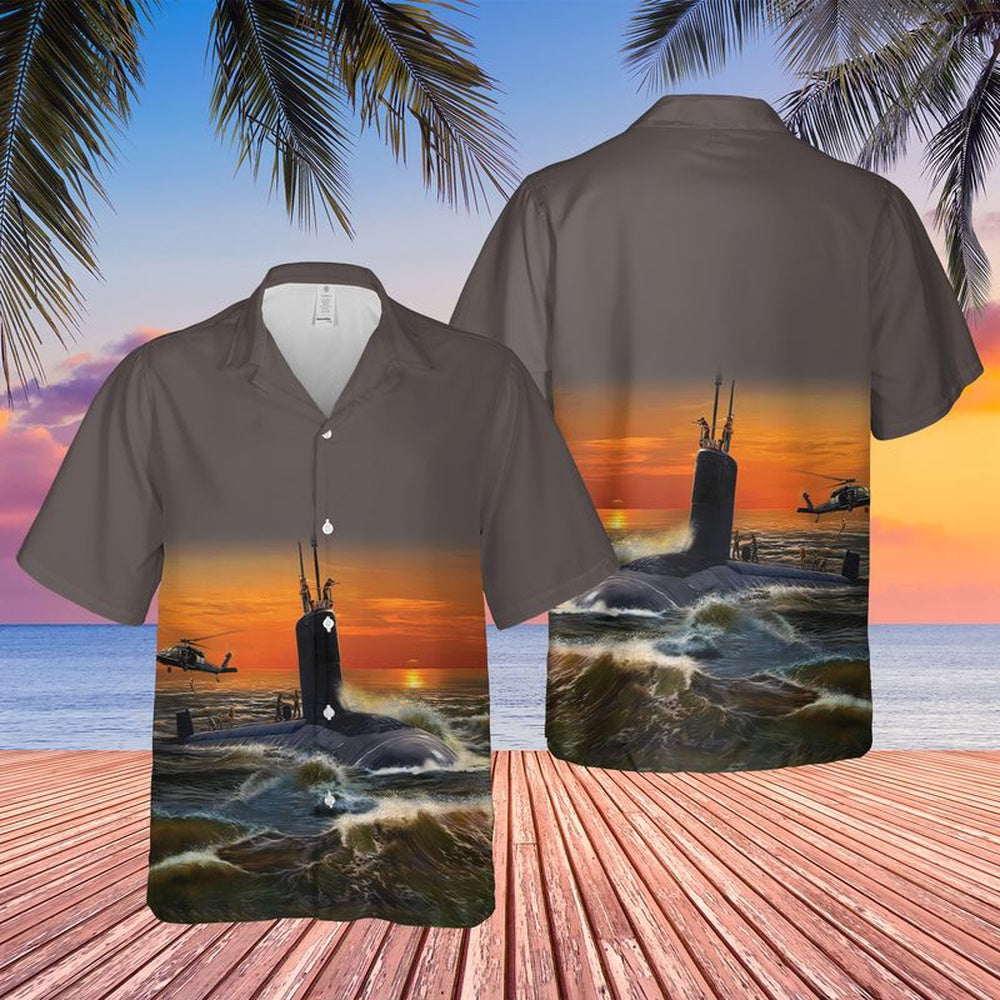 Us Navy Hawaiian Shirt, US Navy USS Texas (SSN-775) Hawaiian Shirt, Military Hawaiian Shirt