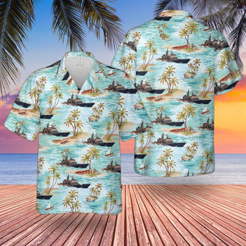 Us Navy Hawaiian Shirt, US Navy USS Ticonderoga (CG-47) Hawaiian Shirt, Military Hawaiian Shirt