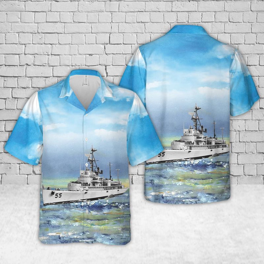 Us Navy Hawaiian Shirt, US Navy USS Valcour (AVP-55) Hawaiian Shirt, Military Hawaiian Shirt