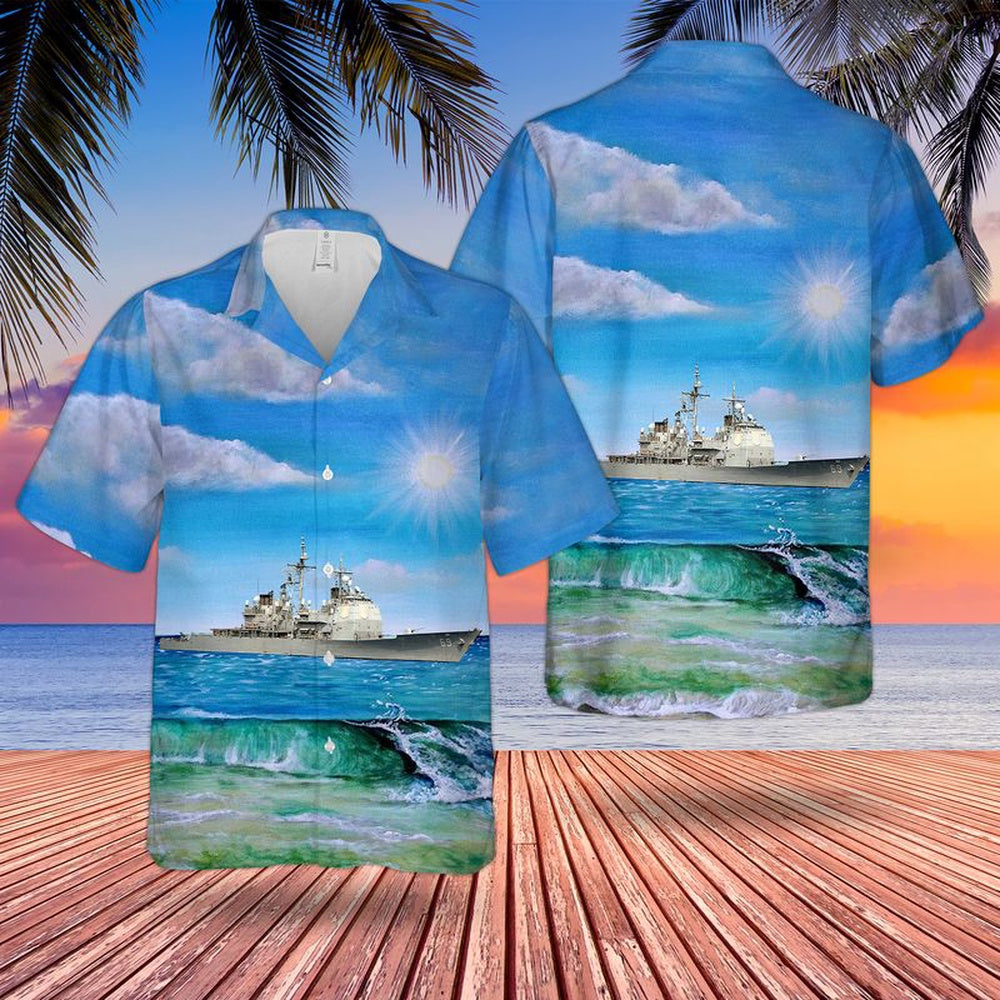 Us Navy Hawaiian Shirt, US Navy USS Vicksburg (CG-69) Hawaiian Shirt, Military Hawaiian Shirt