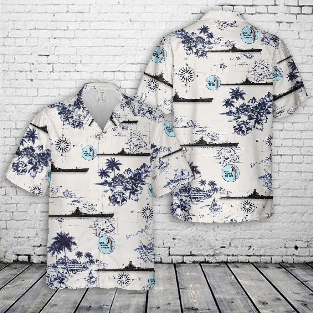 Us Navy Hawaiian Shirt, US Navy USS Wahoo (SS-238) Gato-class submarine In WWII Hawaiian Shirt, Military Hawaiian Shirt