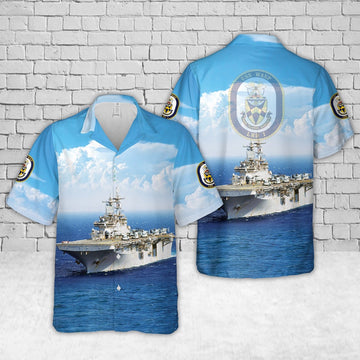 Us Navy Hawaiian Shirt, US Navy USS Wasp (LHD-1) Hawaiian Shirt, Military Hawaiian Shirt