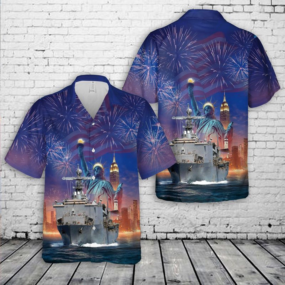 Us Navy Hawaiian Shirt, US Navy USS Whidbey Island (LSD-41) Hawaiian Shirt, Military Hawaiian Shirt