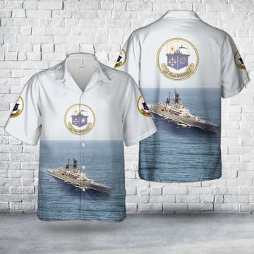 Us Navy Hawaiian Shirt, US Navy USS Worden (DLGCG-18) Leahy-class cruiser Hawaiian Shirt, Military Hawaiian Shirt