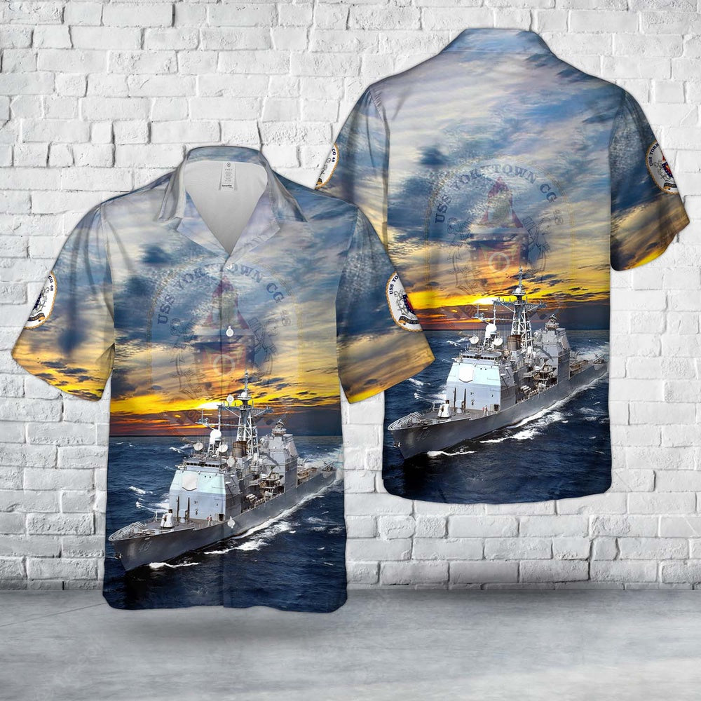 Us Navy Hawaiian Shirt, US Navy USS Yorktown (DDG-48CG-48) Ticonderoga-class guided missile cruiser Hawaiian Shirt