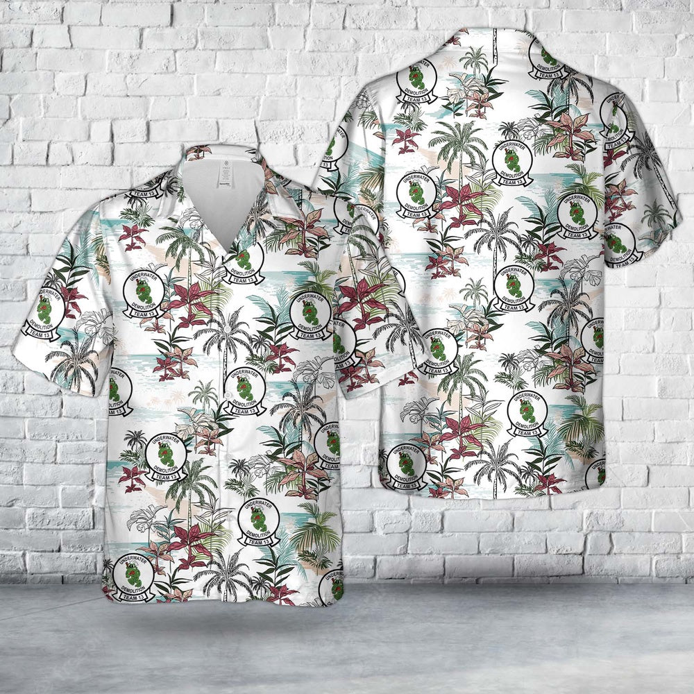 Us Navy Hawaiian Shirt, US Navy Underwater Demolition Team 13 (UDT-13) Hawaiian Shirt, Military Hawaiian Shirt