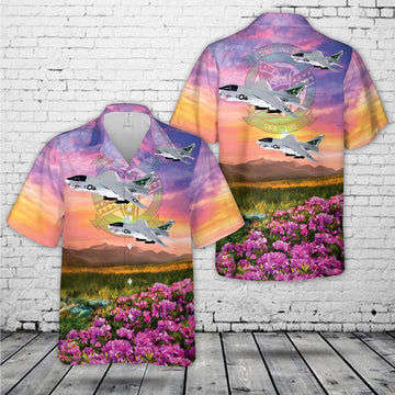 Us Navy Hawaiian Shirt, US Navy VA-105 Gunslingers A-7e (1980) Corsair II Hawaiian Shirt, Military Hawaiian Shirt