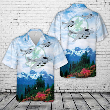 Us Navy Hawaiian Shirt, US Navy VA-205 Green Falcons A-6 (1992) Intruder Hawaiian Shirt, Military Hawaiian Shirt