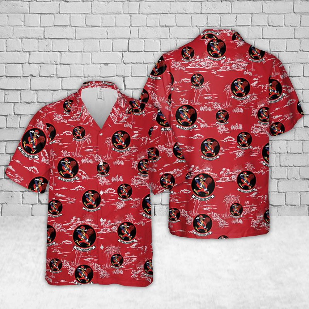 Us Navy Hawaiian Shirt, US Navy VA-66 Badge Hawaiian Shirt, Military Hawaiian Shirt